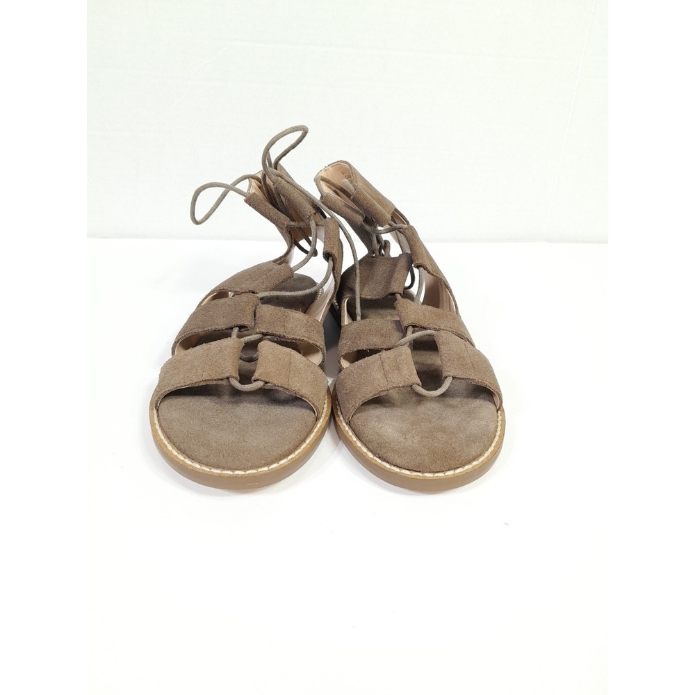 Sole Society Womens Cady Gladiator Sandals Taupe Suede Flat Heel Lace Up Sz 6.5 - Picture 4 of 12